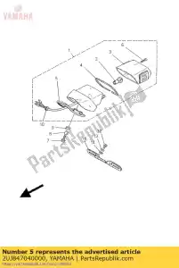 yamaha 2UJ847040000 junta, luz traseira - Lado inferior