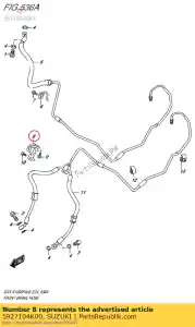 suzuki 5927104K00 clamp,front bra - Bottom side