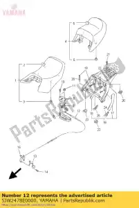 yamaha 5JW2478E0000 cable, cerradura de asiento - Lado inferior