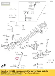 Here you can order the rod,change lever from Kawasaki, with part number 46102Y001: