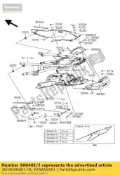 Here you can order the cover-tail,cnt,m. Silver zg1400 from Kawasaki, with part number 36040008017N: