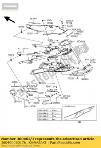 kawasaki 36040008017N cover-tail,cnt,m.silver zg1400 - Bottom side