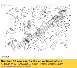 Aprilia AP8134243, Upper rh fair.supp. piatto, OEM: Aprilia AP8134243