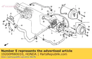 Honda 19200MW0010 pomp comp., water - Onderkant