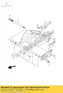 suzuki 6121141G00 schacht, rr swgarm - Onderkant