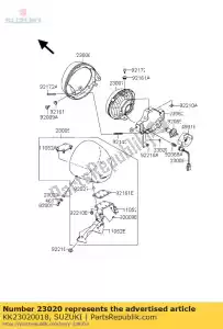 Suzuki KK23020018 moer, 4mm - Onderkant