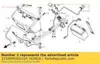 31500MGSD31P, Honda, Bateria ytz12s honda vfr  a nc xa integra d dct xd dtc sd s crossrunner x sa nc700d nc700s nc700sa nc700sd nc700x nc700xa nc700xd vfr800x 800 700 , Novo