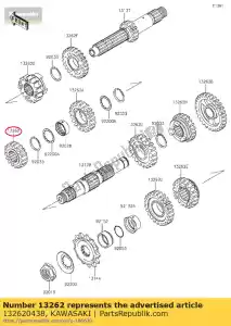 kawasaki 132620438 marcia, ingresso 2 °, 15 t klx450a8f - Il fondo