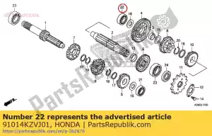 Honda 91014KZVJ01 rolamento, esfera radial, 620 - Lado inferior