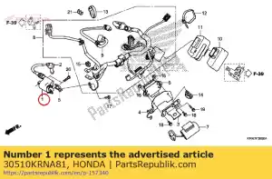 Honda 30510KRNA81 coil comp., ontsteking (speelgoed - Onderkant