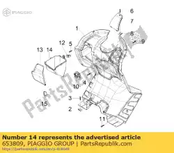 Ici, vous pouvez commander le boîte à objets auprès de Piaggio Group , avec le numéro de pièce 653809: