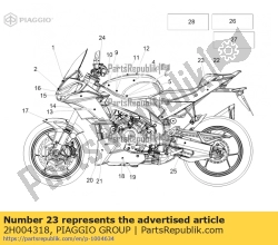 Aprilia 2H004318, Decalco tuono sx codone, OEM: Aprilia 2H004318