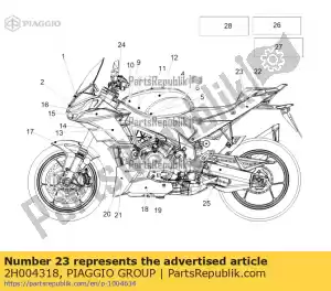 Piaggio Group 2H004318 naklejka na kodon tuono sx - Dół