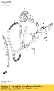 suzuki 0918115181 cuña, 15x24x1.3 - Lado inferior