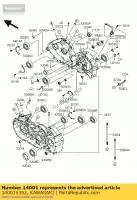 140015392, Kawasaki, conjunto-cárter vn2000-a1h kawasaki vn 2000 2004 2005 2006 2008 2009 2010, Nuevo