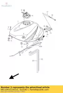 Suzuki 6811041G10CUZ conjunto de fita, combustível t - Lado inferior