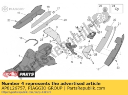 Aprilia AP8126757, Left number plate holder support, OEM: Aprilia AP8126757