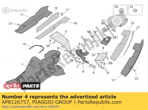 aprilia AP8126757 left number plate holder support - Bottom side