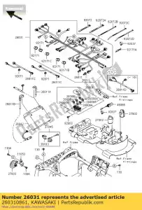 kawasaki 260310861 arnês, kvf750daf principal - Lado inferior