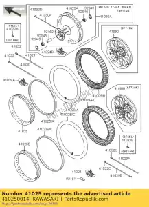 Kawasaki 410250014 rim,fr,1.60x21 - Bottom side