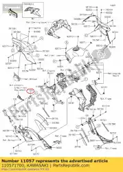 Qui puoi ordinare 01 staffa, sinistra da Kawasaki , con numero parte 110571700: