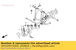 Aqui você pode pedir o tubo, pivô do suporte principal em Honda , com o número da peça 50526MT3000: