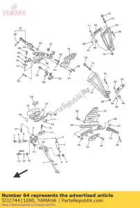 yamaha 5JJ274411000 footrest, rear 2 - Bottom side