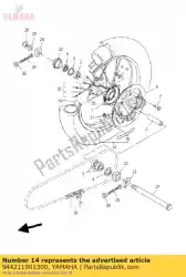 Ici, vous pouvez commander le jante (2. 15-19) auprès de Yamaha , avec le numéro de pièce 944211901300: