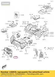 Aquí puede pedir cubierta, parachoques delantero, s. Bla kvf30 de Kawasaki , con el número de pieza 14092Y010933: