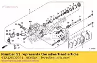 43232SD2931, Honda, o-ring honda trx650fa fourtrax rincon trx680fa trx420fa rancher at sxs500m pioneer 500 sxs700m2p sxs700m4p 650 680 420 700 , Nowy