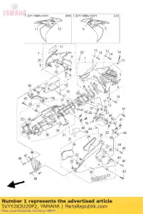 Yamaha 5VYY283U20P2 montaje de panel 1 - Lado inferior