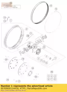 ktm 6030900114430 roue avant cpl. 2,5x21 - La partie au fond