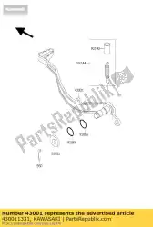 Aquí puede pedir freno de palanca, pedal klx250-d1 de Kawasaki , con el número de pieza 430011331: