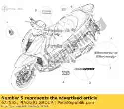 Aquí puede pedir plakette de Piaggio Group , con el número de pieza 672535: