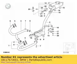 Here you can order the exhaust manifold, left from BMW, with part number 18117673661: