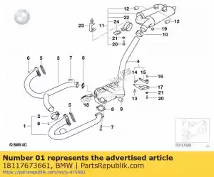 bmw 18117673661 collecteur d'échappement, gauche - La partie au fond