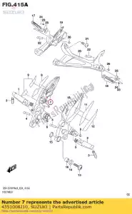 suzuki 4351008J10 beugel comp,fr voetsteun,r - Onderkant