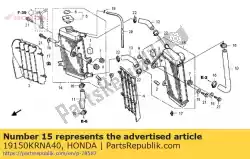 Aqui você pode pedir o radiador assy., l. Em Honda , com o número da peça 19150KRNA40: