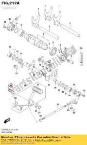 suzuki 2561703F10 shaft,gear shif - Bottom side