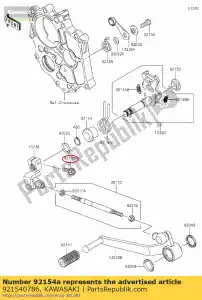 Kawasaki 921540786 perno, bridado, 6x20 - Lado inferior