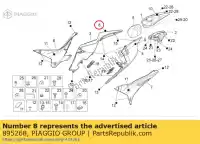 895268, Piaggio Group, decalque traseiro da carenagem direita 