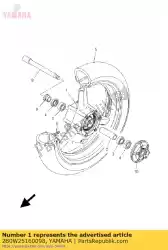 gegoten wiel, voorzijde van Yamaha, met onderdeel nummer 2B0W25160098, bestel je hier online: