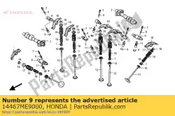 vulring, klepstoter (1. 0) van Honda, met onderdeel nummer 14467ME9000, bestel je hier online: