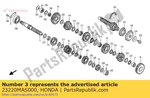 Honda 23220MAS000 countershaft comp. - Onderkant