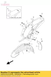 Ici, vous pouvez commander le garde-boue arrière comp. Auprès de Yamaha , avec le numéro de pièce 5XE216101000: