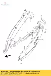 suzuki 4711008F60YC2 couvercle, cadre, r (y - La partie au fond