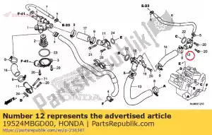 honda 19524MBGD00 joint b, water - Bottom side