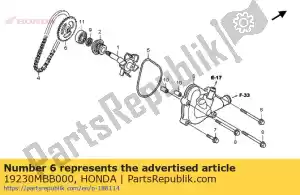 Honda 19230MBB000 sprocket, water pump driv - Bottom side