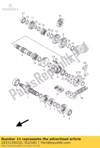 suzuki 2433135G10 engranaje, 3er accionado - Lado inferior