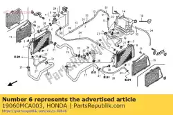 Ici, vous pouvez commander le radiateur comp., l. Auprès de Honda , avec le numéro de pièce 19060MCA003: